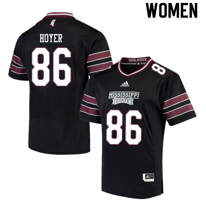 Women #86 Jordon Hoyer Mississippi State Bulldogs College Football Jerseys Sale-Black